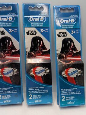 Oral-B Kids Extra Soft Replacement Brush Heads STAR WARS Darth Vader 2 Heads X3